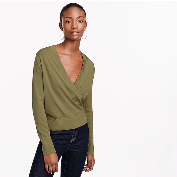 J. Crew Sweaters - $10 SALE J. Crew Merino Wool Wrap Sweater in Olive